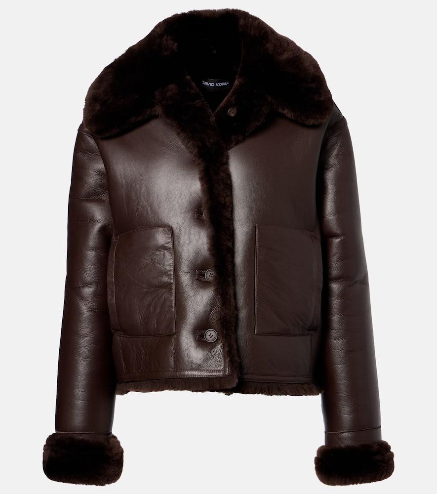 david koma reversible shearling and leather jacket