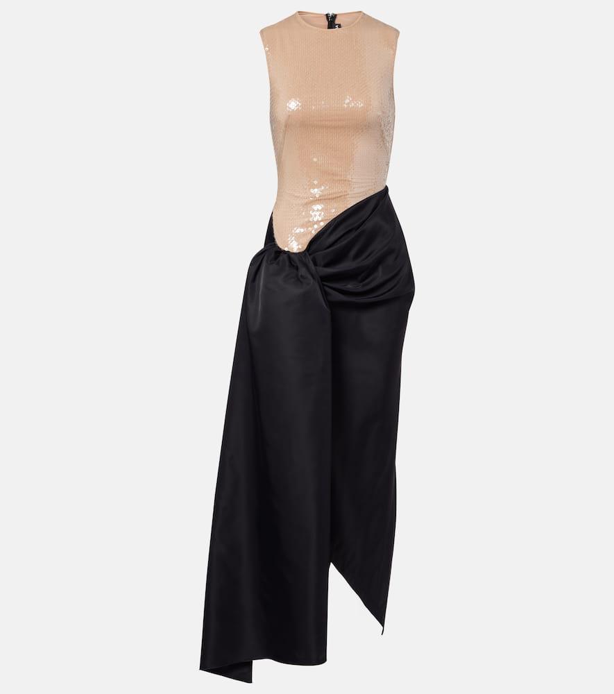 david koma sequined draped maxi dress