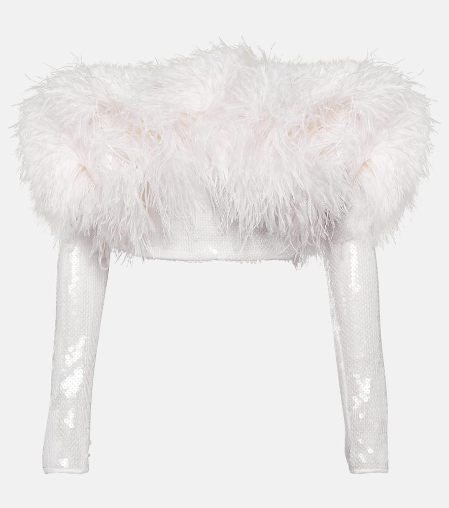 david koma sequined feather