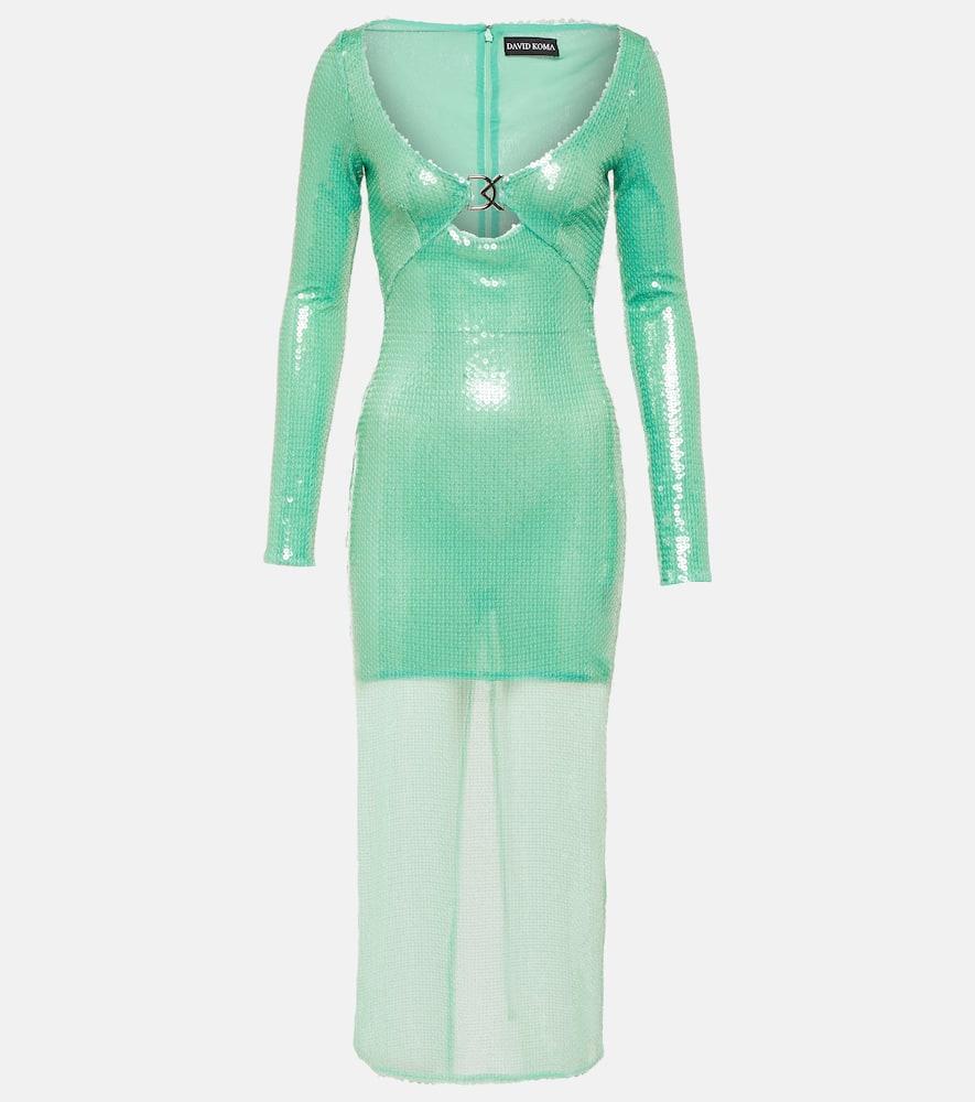 david koma sequined midi dress