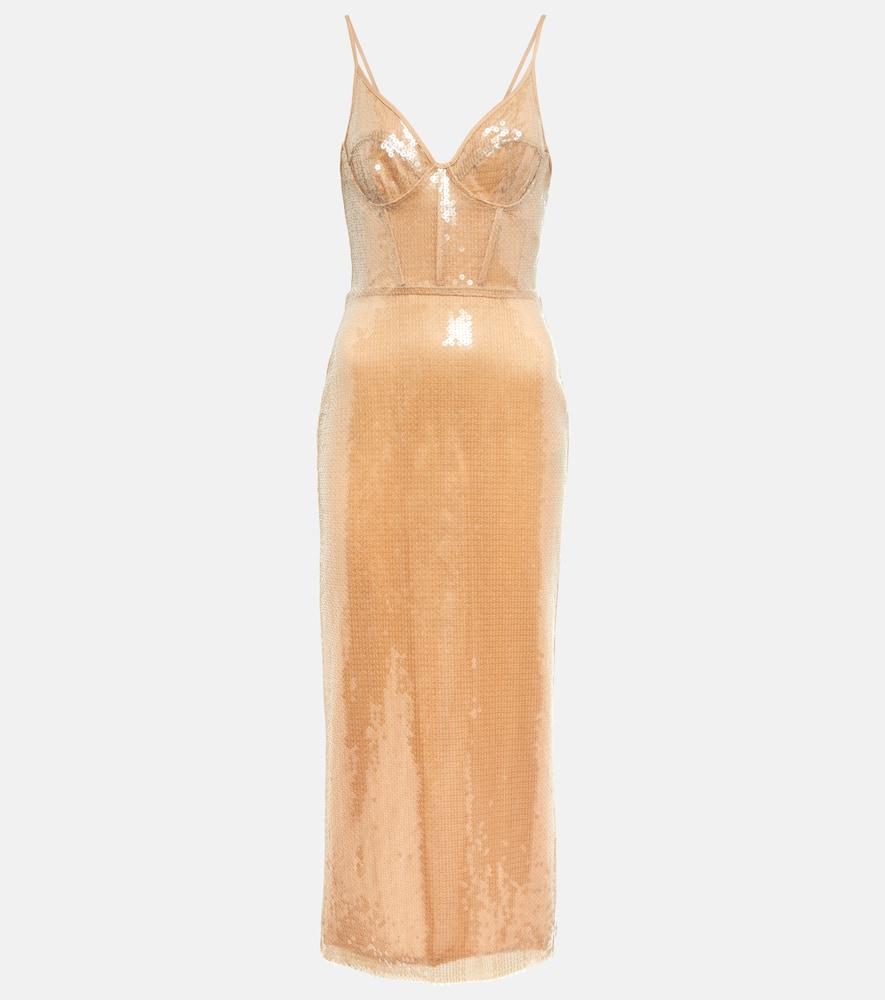 david koma sequined midi dress