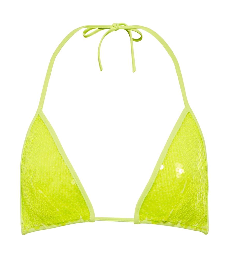 david koma sequined triangle bikini top