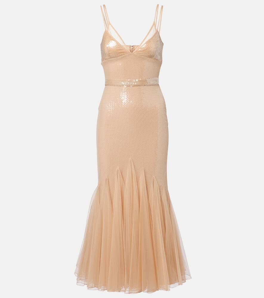 david koma sequined tulle gown