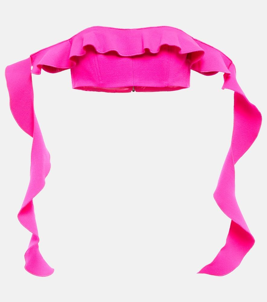 david koma strapless wool