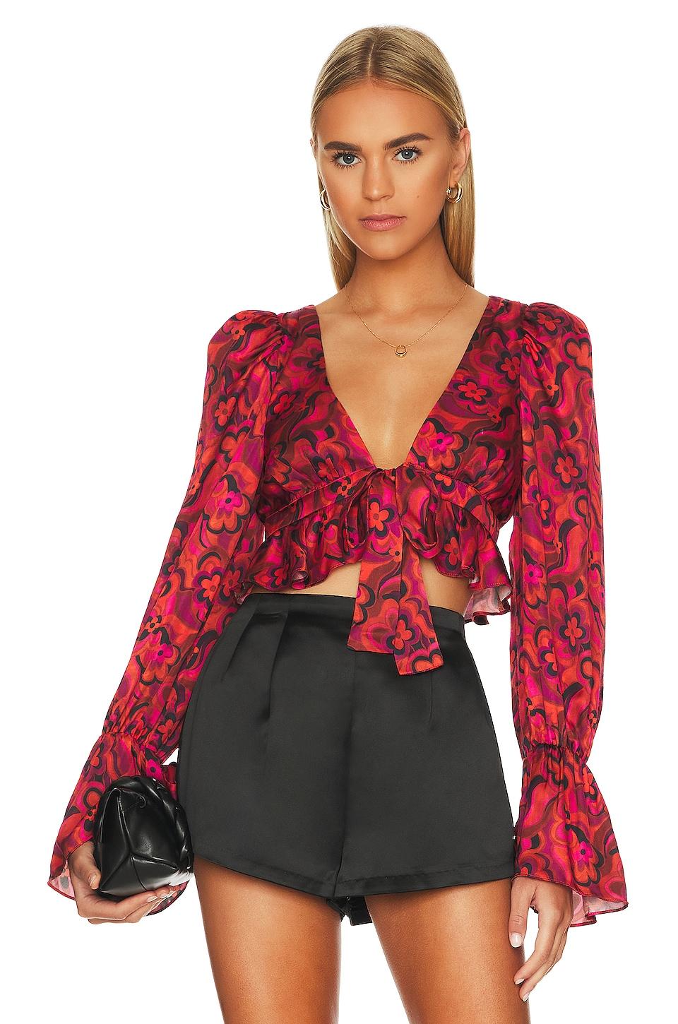 davina tie front blouse