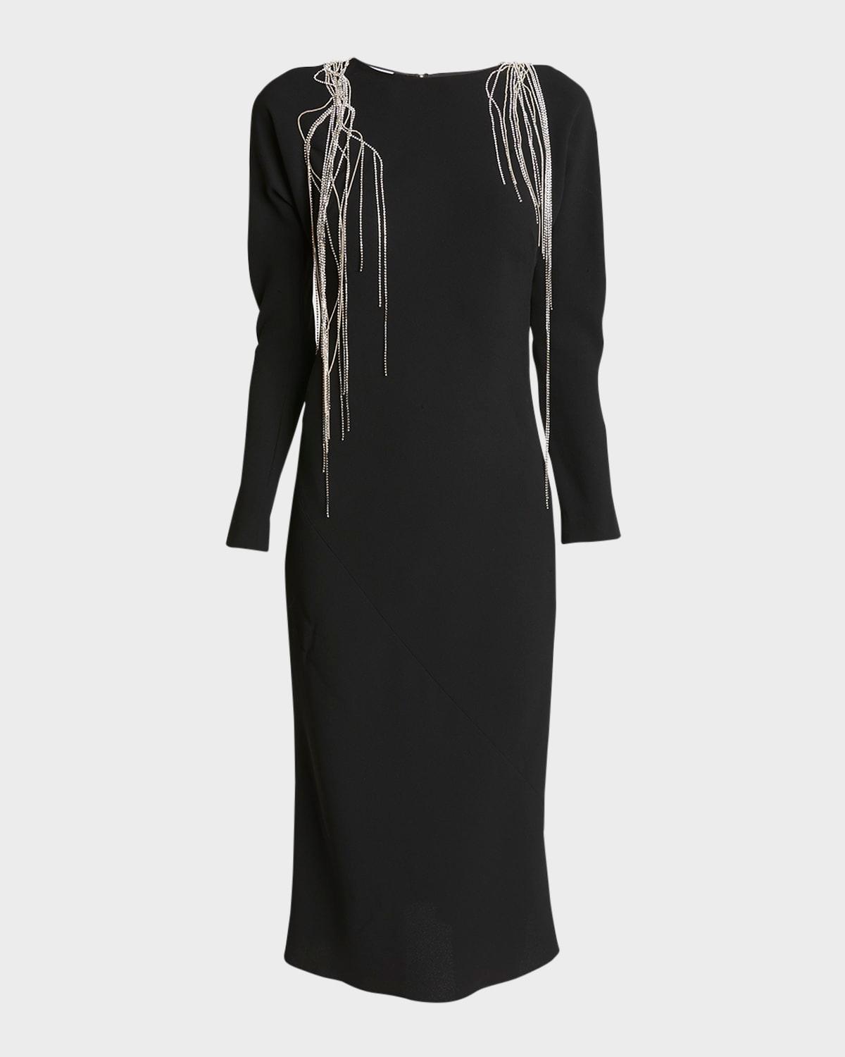 davion crystal embellished midi dress