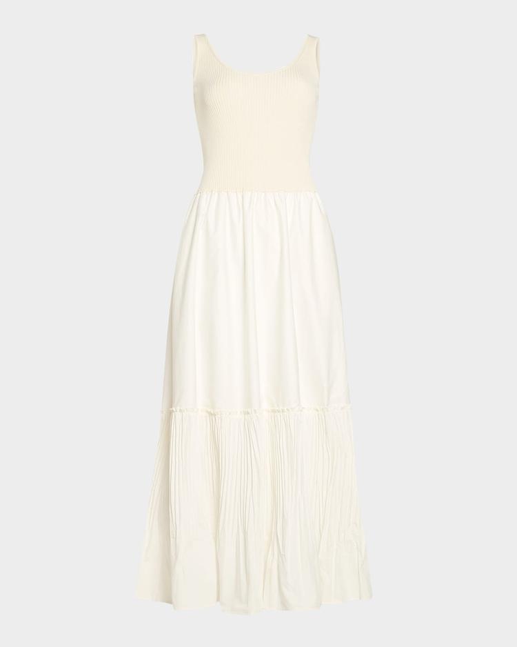 dawson mixed-media maxi dress
