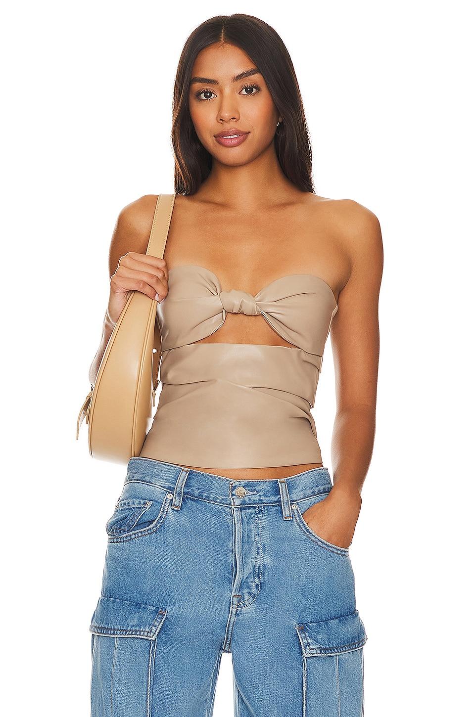 daxton faux leather top