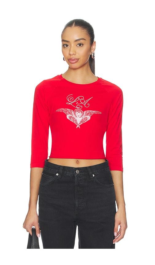 daydreamer daydreaming raglan tee in red.