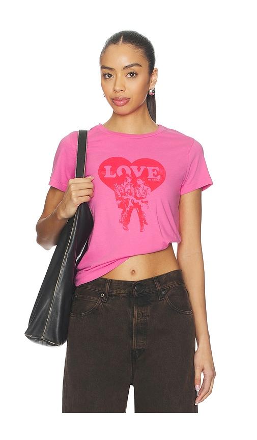 daydreamer john lenon love is real headliner tee in pink.