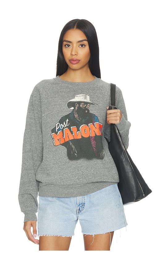 daydreamer post malone posty leanin vintage raglan sweatshirt in grey.