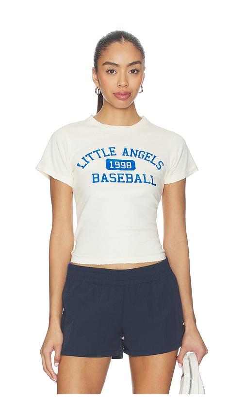 daydreamer x revolve little angels baseball vintage tee in white.