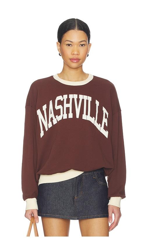 daydreamer x revolve nashville colorblock oversized sweatshirt in brown.