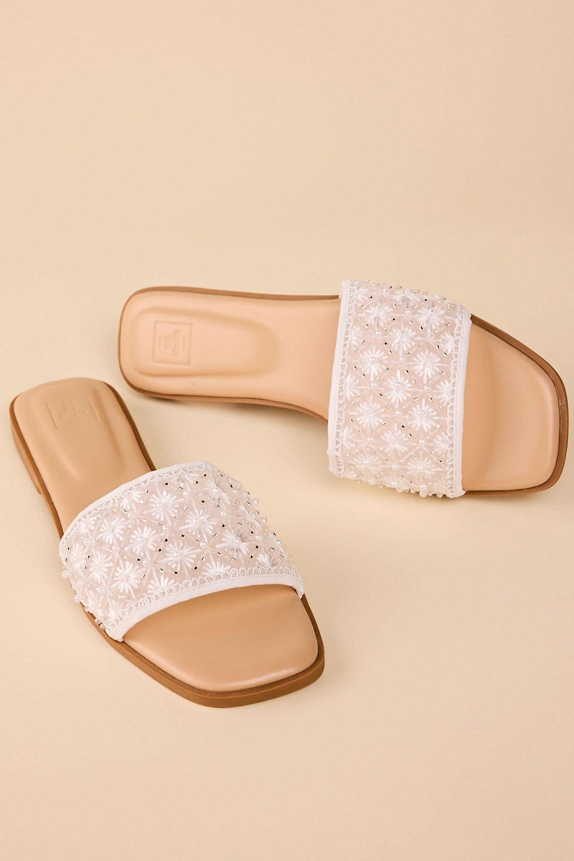 db studio lace strap sandals in white size: 11 david's bridal