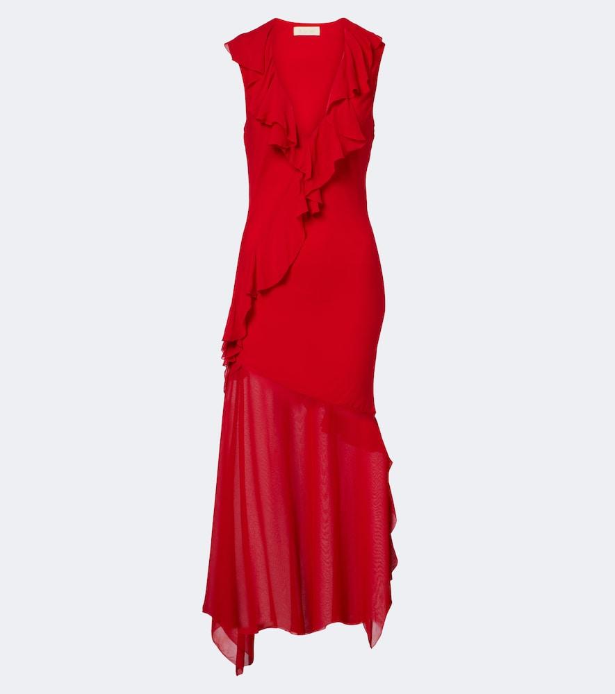 de la vali baila floral georgette midi dress