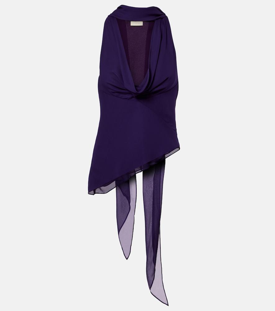 de la vali diosa draped georgette top