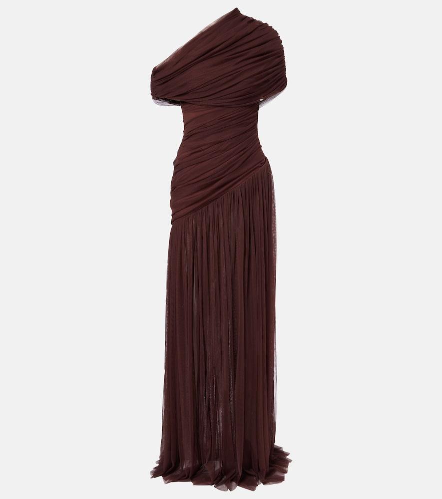 de la vali himala gathered tulle gown