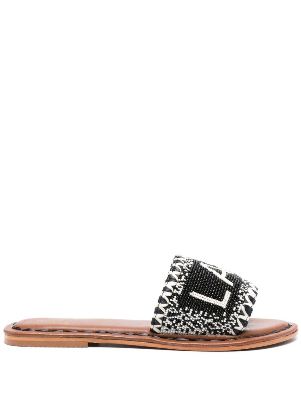 de siena lake como beads flat sandals