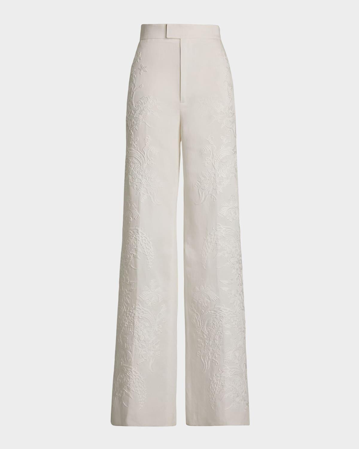 dean paisley wide leg pants