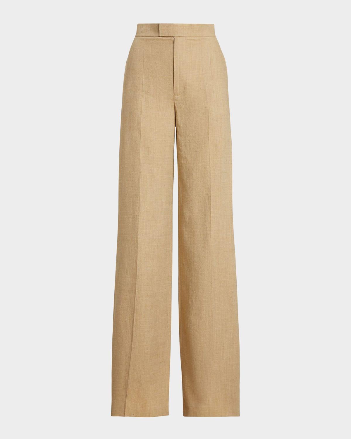dean silk-linen twill pants