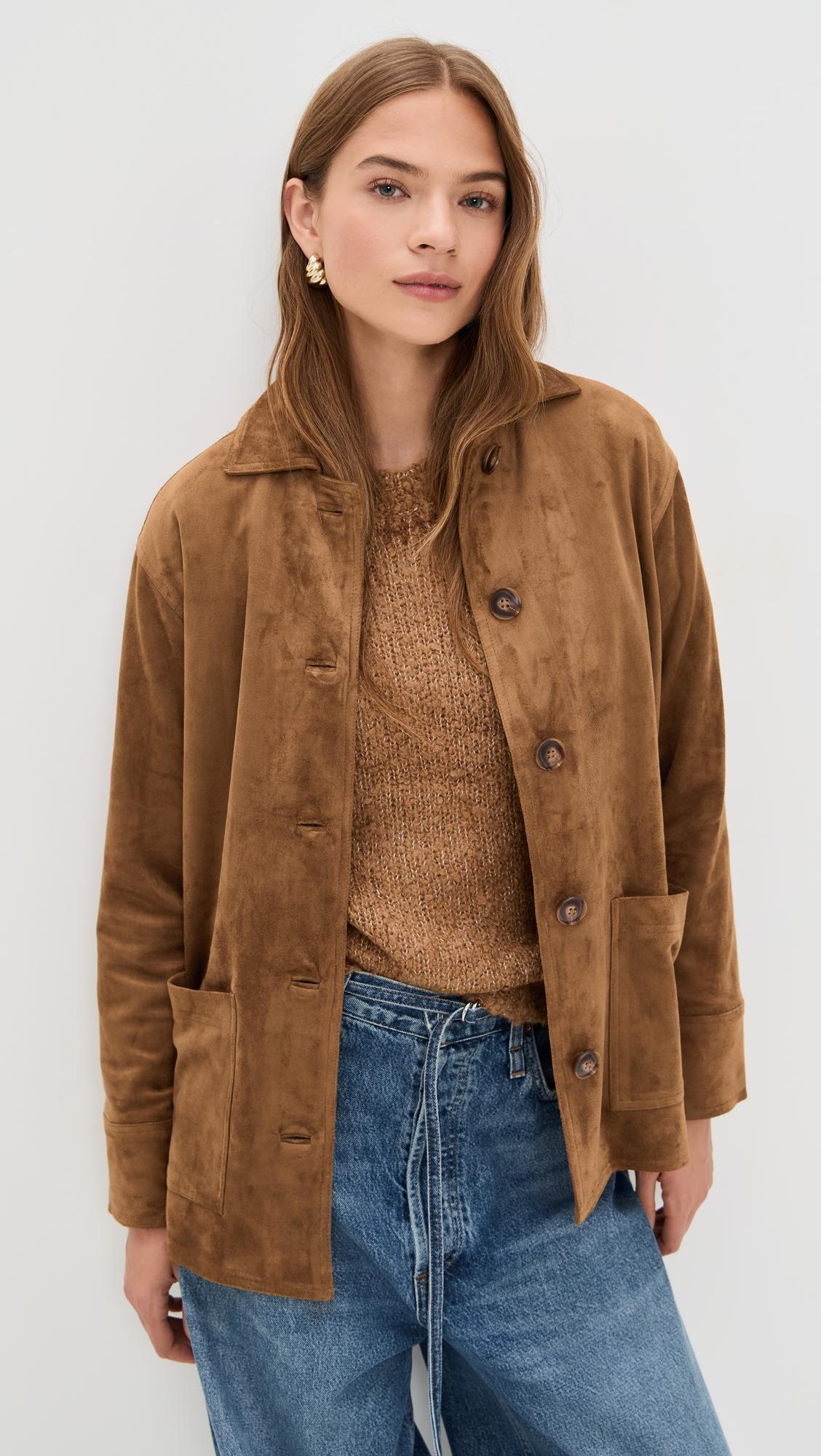 decker faux suede chore jacket