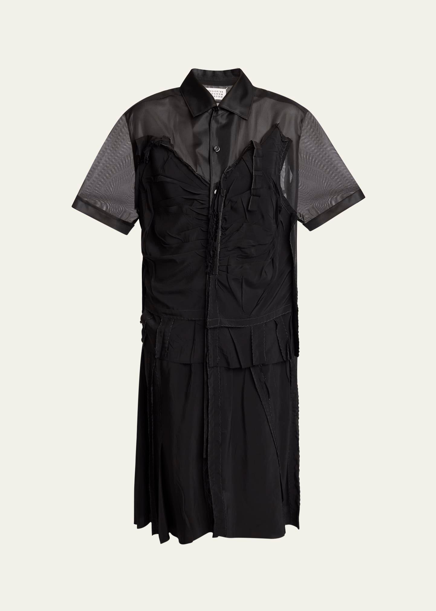 deconstructed button down midi dress