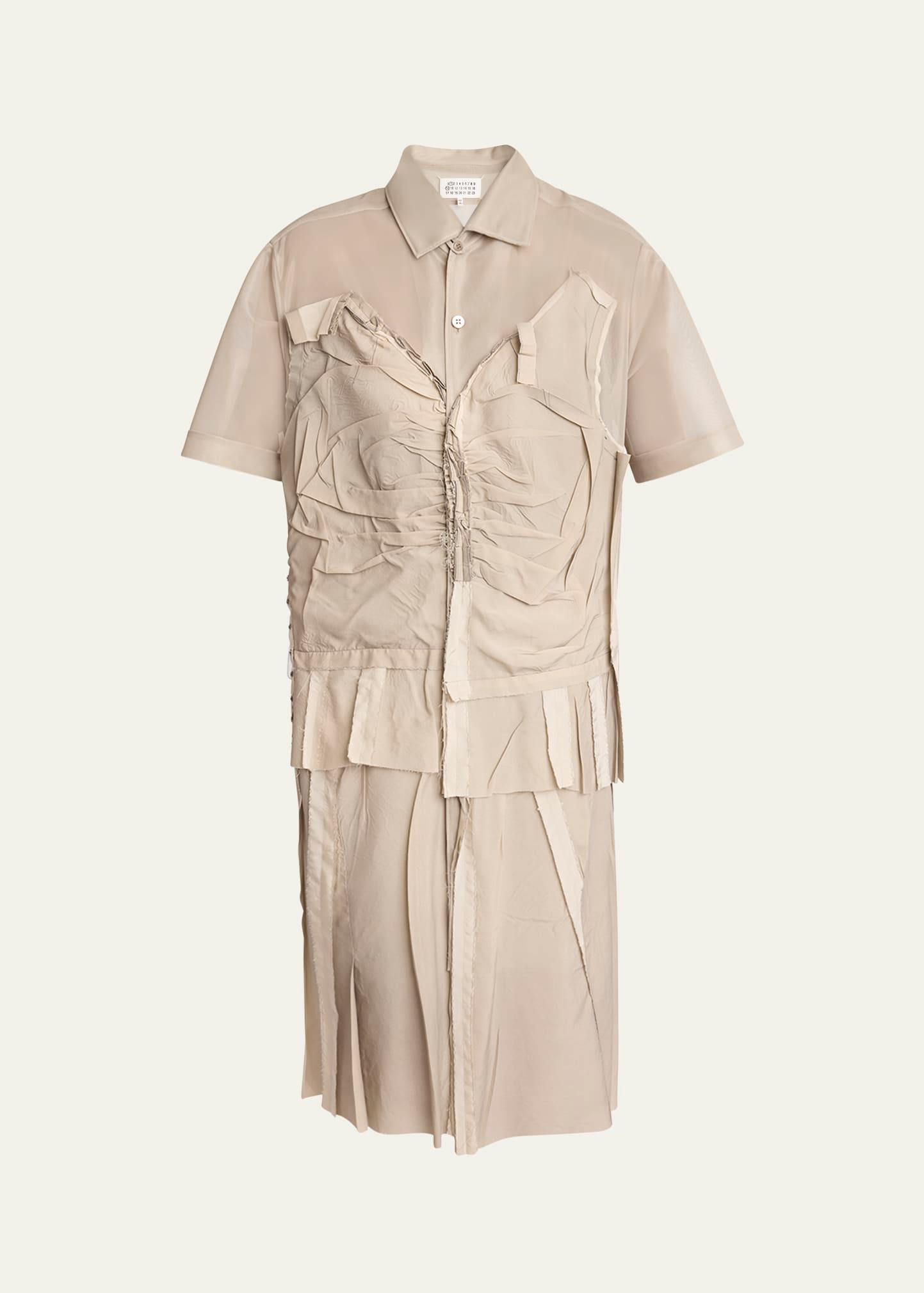 deconstructed button down midi dress
