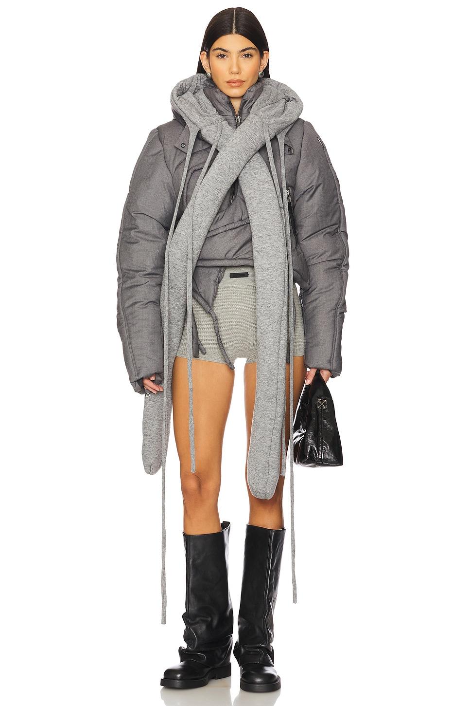 deconstructed cropped puffer jacket