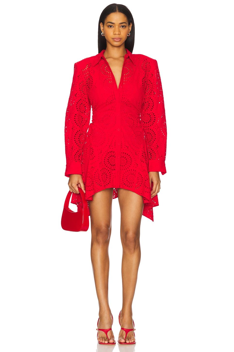 deena eyelet button down dress