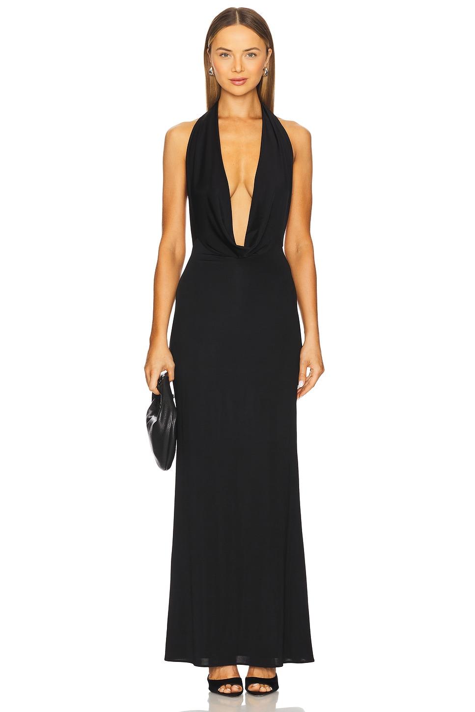 deep cowl neck gown