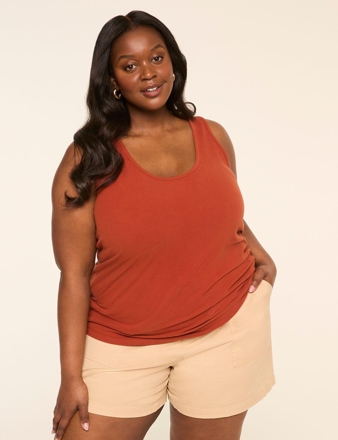 deep scoop-neck layering tank