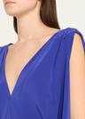 deep v crepe gown with crystal belt
