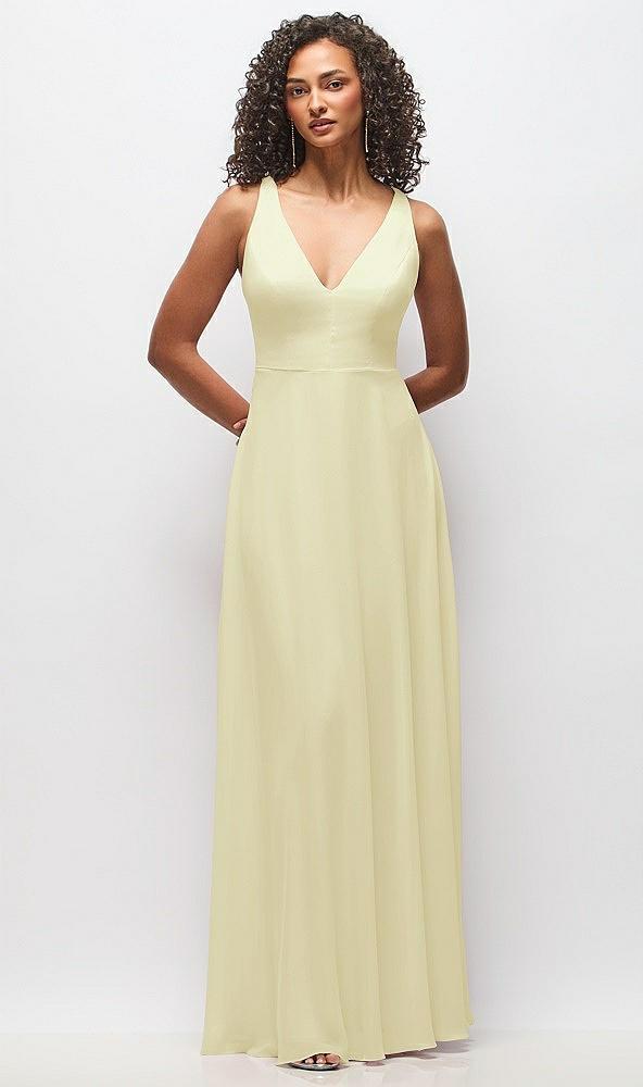 deep v-neck chiffon maxi dress