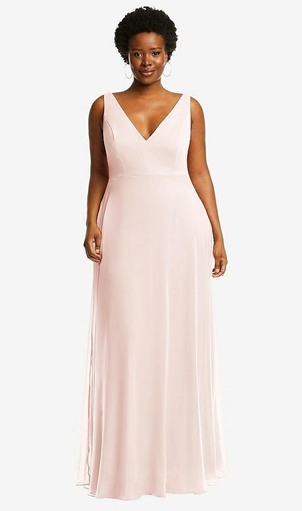 deep v-neck chiffon maxi dress