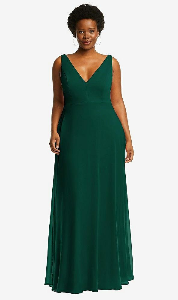 deep v-neck chiffon maxi dress