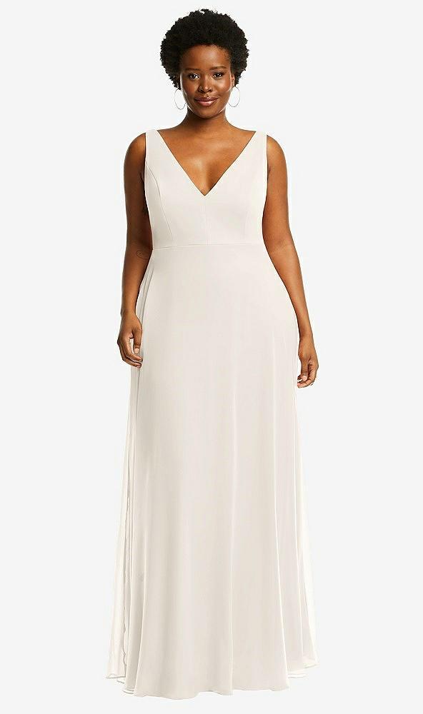 deep v-neck chiffon maxi dress