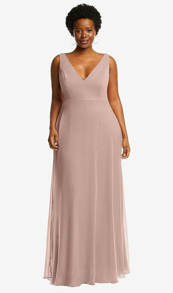 deep v-neck chiffon maxi dress