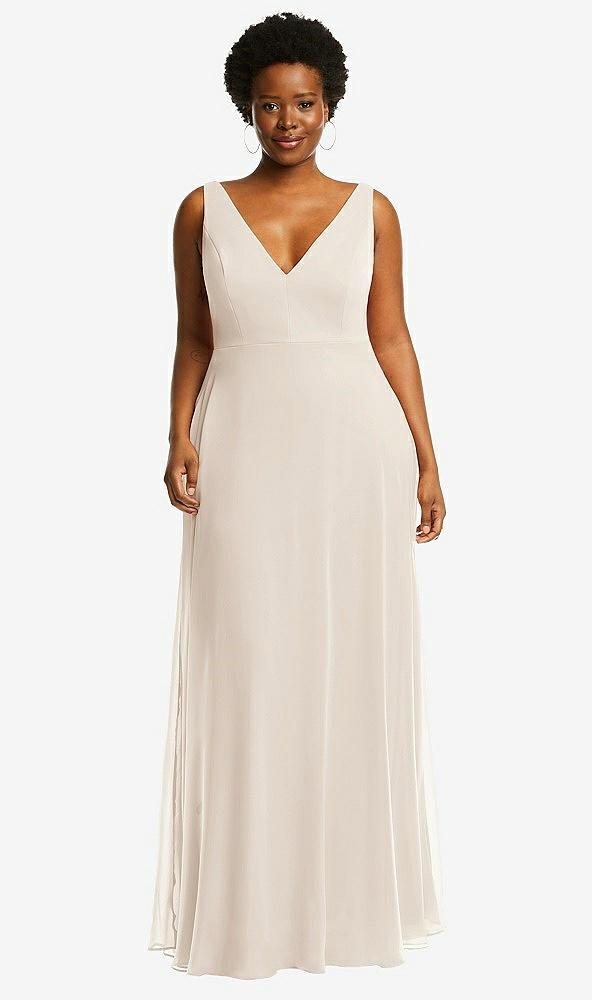 deep v-neck chiffon maxi dress