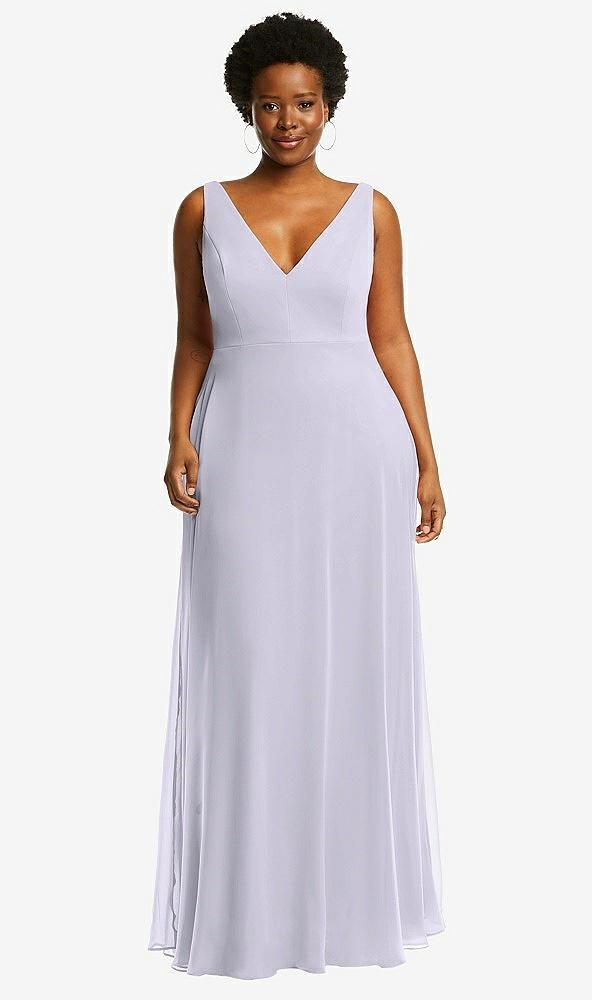 deep v-neck chiffon maxi dress