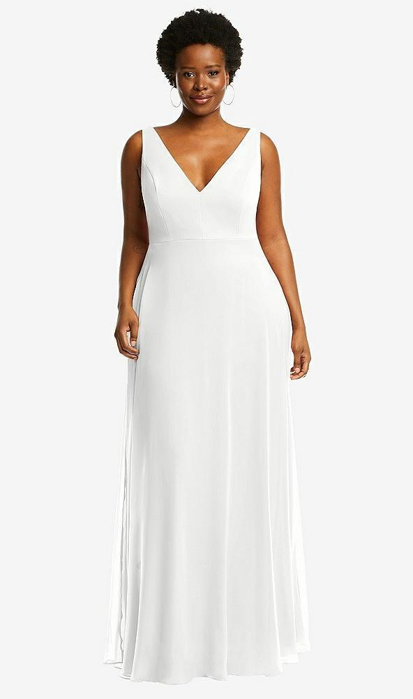 deep v-neck chiffon maxi dress