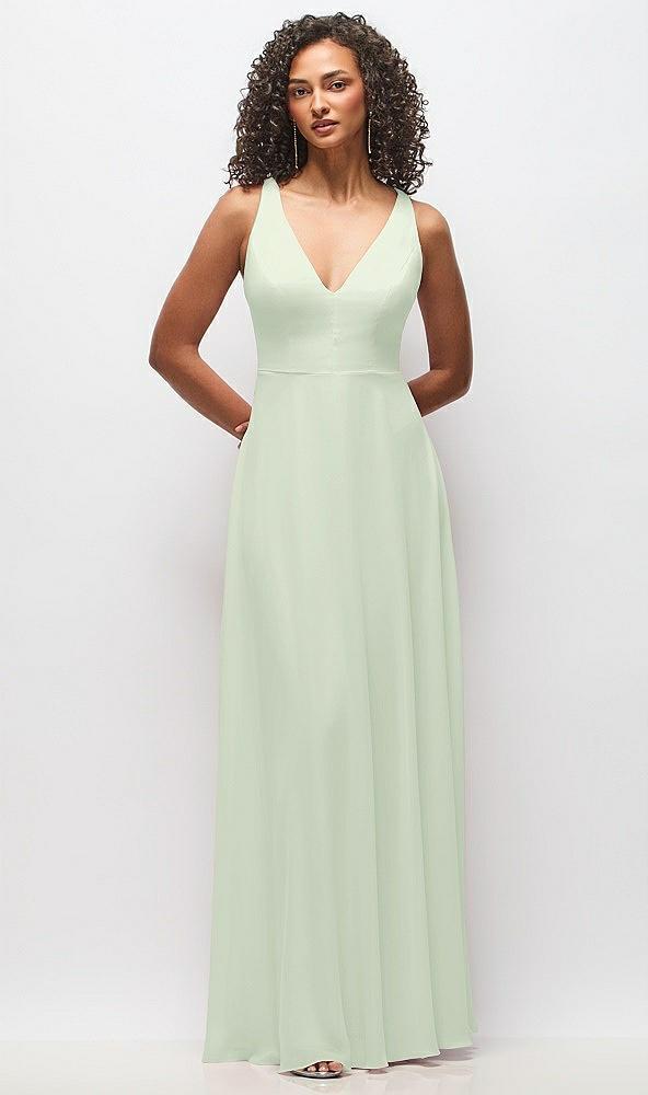 deep v-neck chiffon maxi dress