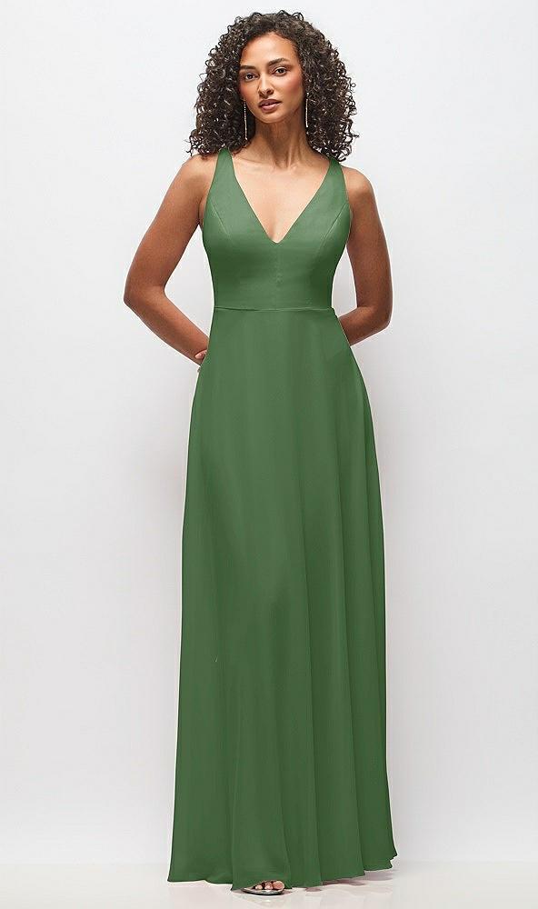 deep v-neck chiffon maxi dress