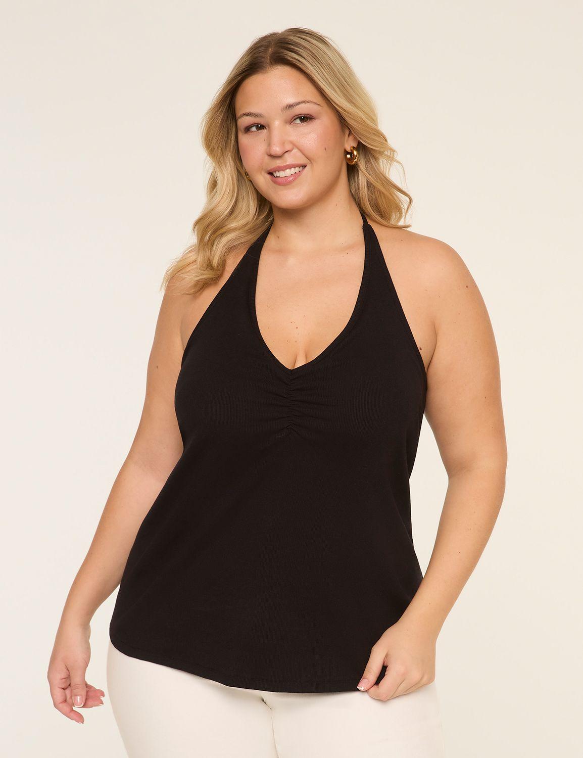 deep v-neck halter top