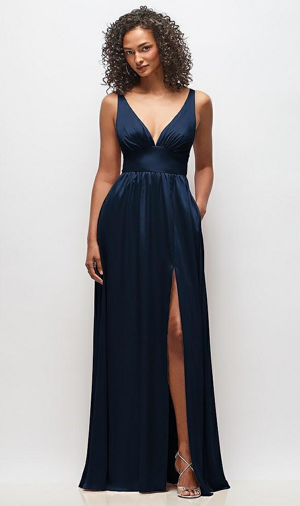 deep v-neck shirred skirt maxi dress with convertible straps