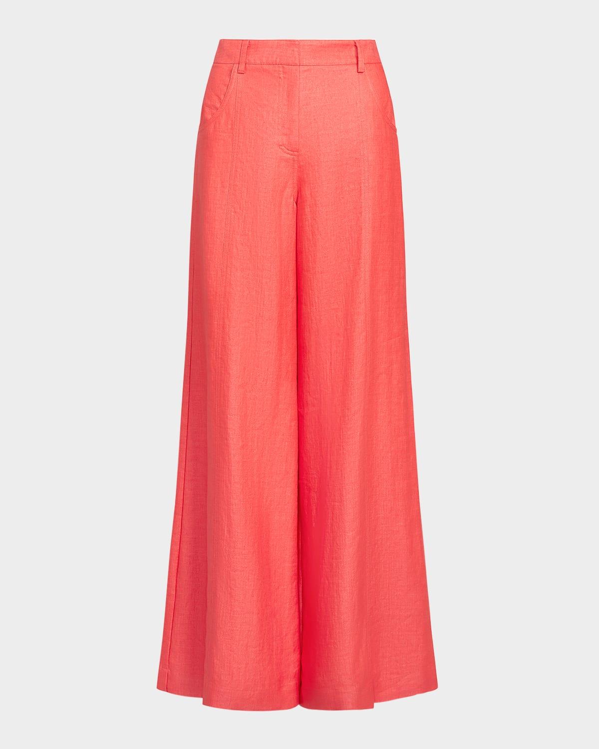 dees cotton linen wide-leg trousers