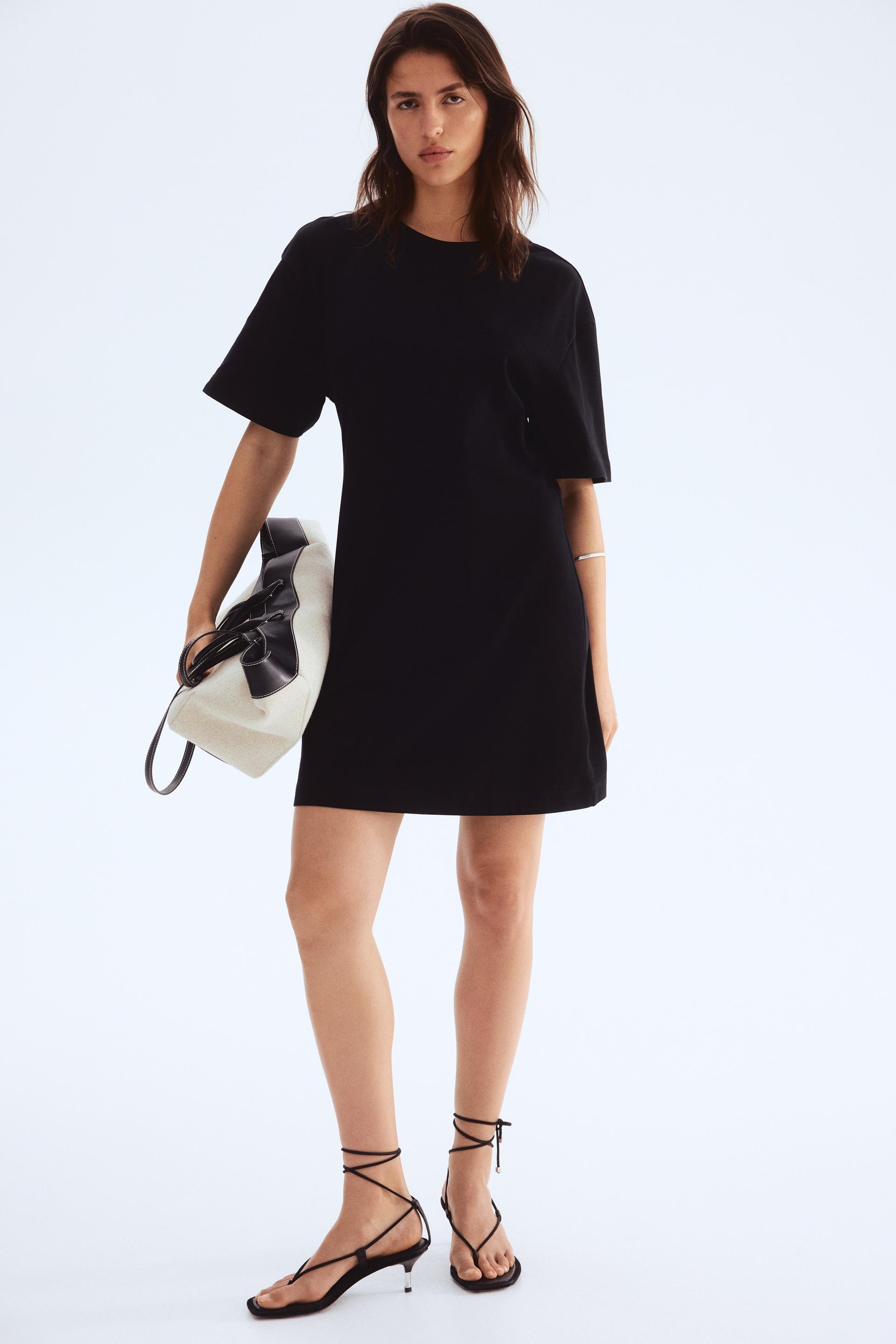 defined-waist t-shirt dress