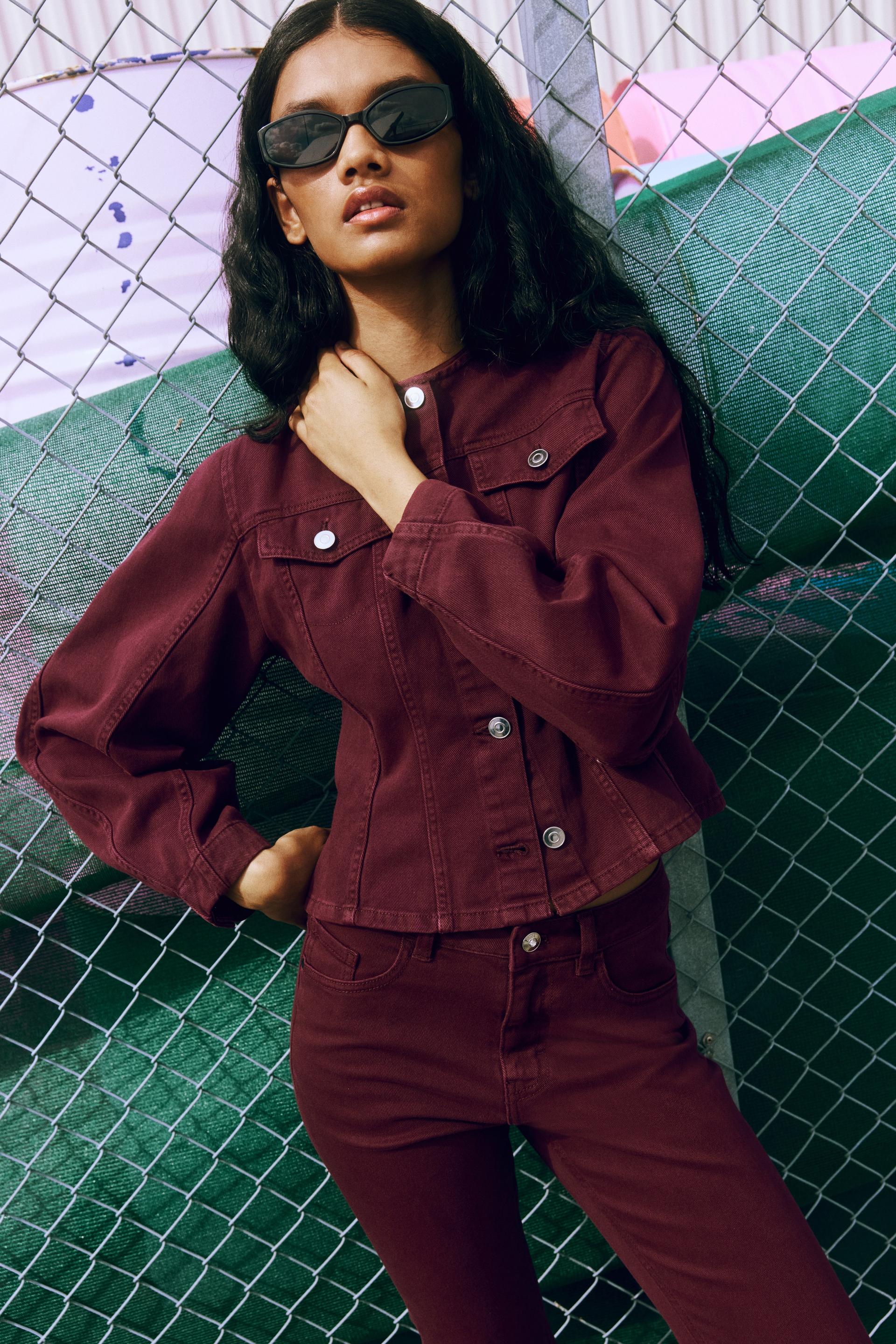 defined-waist twill shirt