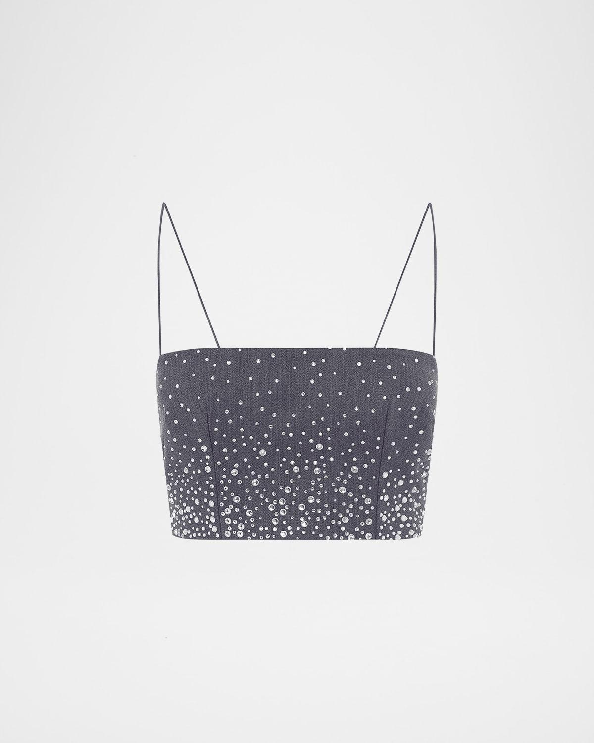 degrade crystal suiting crop top