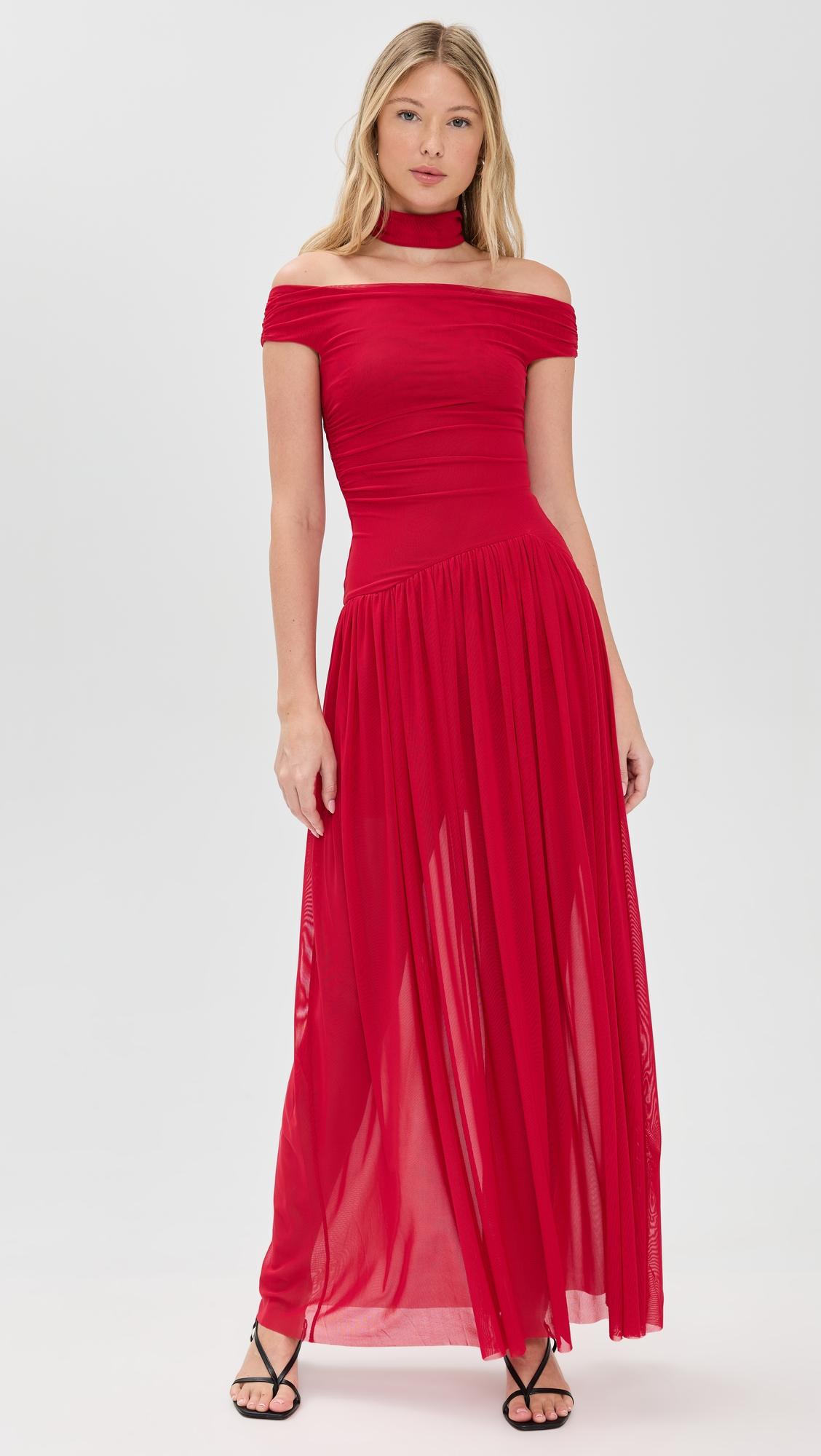 deija off shoulder maxi dress