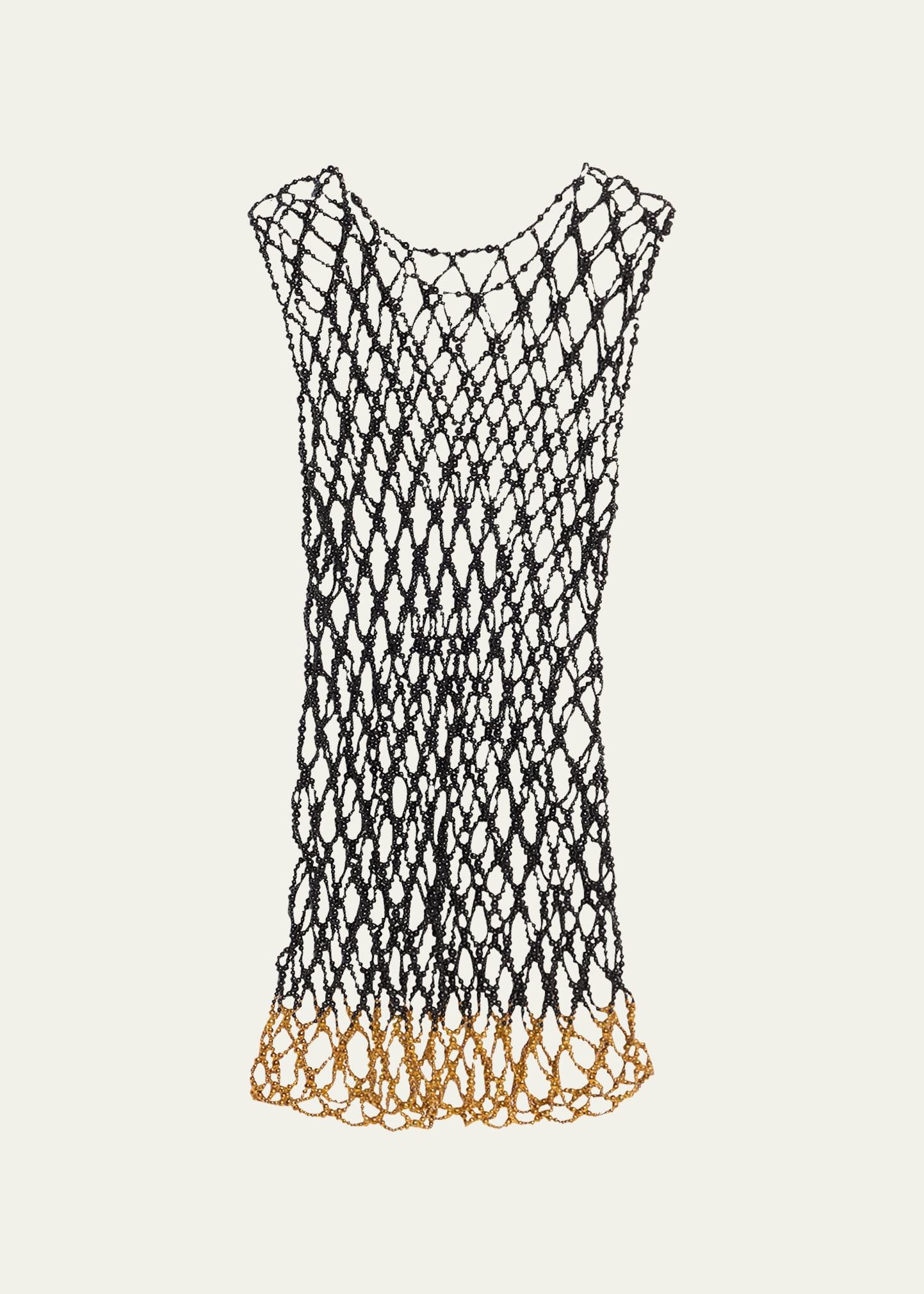 deirdre two-toned beaded mini dress